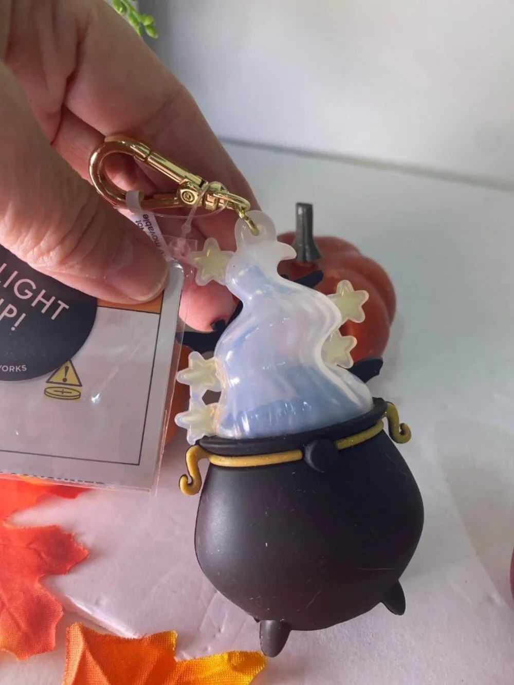 Halloween Light Up Cauldron Pocket Bac Holder & “Vampire Blood” Sanitizer New